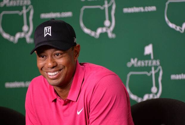 Tiger Woods speaks to the media during a press conference PK Pressekonferenz prior to the 2015 Masters Tournament at Augusta, National in Augusta, Georgia on April 7, 2015.  AUG20150407324 KEVINxDIETSCH