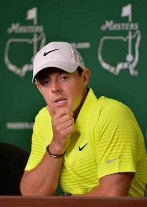 Rory McIlroy speaks to the media during a press conference PK Pressekonferenz prior to the 2015 Masters Tournament at Augusta, National in Augusta, Georgia on April 7, 2015.  AUG201504073262 KEVINxDIETSCH