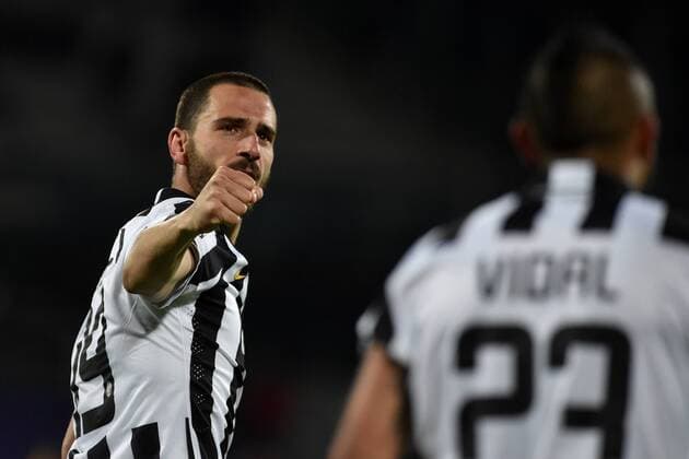 07.03.2015. Florence, Italy. Coppa Itallia Football. Fiorentina versus Juventus. Leonardo Bonucci celebrates after he scored the 0-3 goal for Juventus xGiuseppexMaffiax  ActionPlus11611607