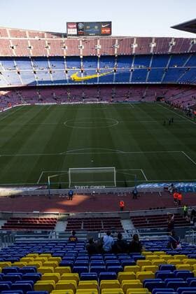 Barcelona, Spain. 8th April 2015 - Images of FC Barcelona Barca s stadium Camp Nou, prior to spanish league match between FC Barcelona and UD Almeria at Camp Nou Stadium, Barcelona, Spain. 