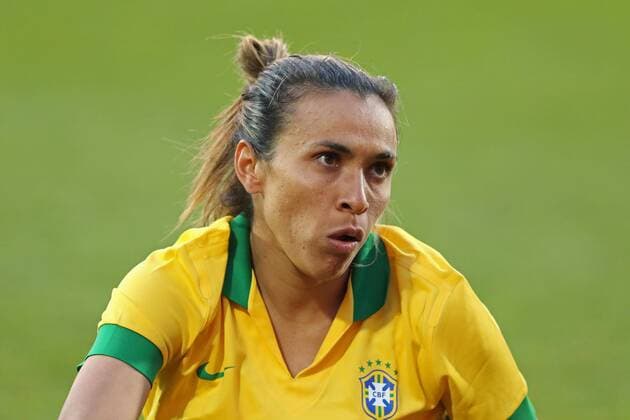 MARTA, Emotionen, enttaeuscht, Enttaeuschung, Frust, frustriert, Trauer ,traurig, verzweifelt, Verzweiflung, Portrait, Porträt DEUTSCHLAND - BRASILIEN (4-0) DFB Damen Nationalmannschaft Fussball Laenderspiel , Fuerth am 08.04.2015 Saison 2014 2015, Saison1415,