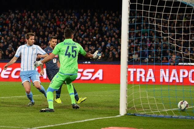 Gol Senad Lulic Lazio Goal celebration Coppa Italia Semifinale SSC Napoli - Lazio Rom andreaxstaccioli