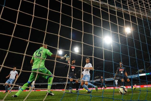 Gol Senad Lulic Lazio Goal celebration Coppa Italia Semifinale SSC Napoli - Lazio Rom andreaxstaccioli