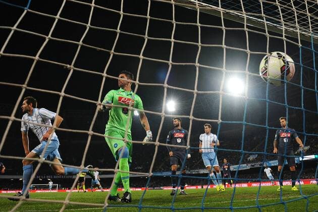 Gol Senad Lulic Lazio Goal celebration Coppa Italia Semifinale SSC Napoli - Lazio Rom andreaxstaccioli