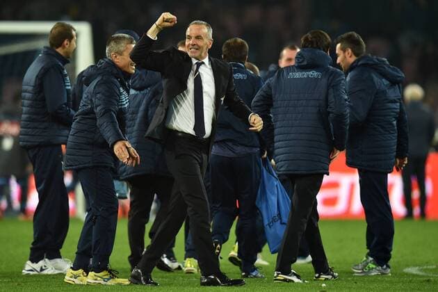 Jubel Stefano Pioli Schlussjubel Celebration Coppa Italia Semifinale SSC Napoli - Lazio Rom andreaxstaccioli