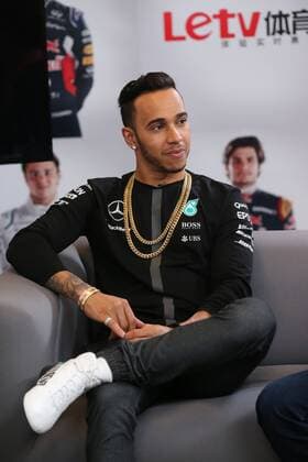 British F1 driver Lewis Hamilton of Mercedes AMG smiles at an interview ahead of the 2015 Formula 1 Chinese Grand Prix in Shanghai, China, 9 April 2015. Lewis Hamilton gears up for F1 Chinese Grand Prix  20150409_08243