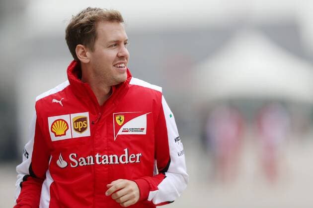 German F1 driver Sebastian Vettel of Ferrari arrives at the Shanghai International Circuit before the 2015 Formula 1 Chinese Grand Prix in Shanghai, China, 9 April 2015. F1 drivers wow fans with signatures and selfies in Shanghai  20150409_10235