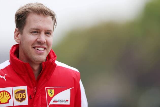 German F1 driver Sebastian Vettel of Ferrari arrives at the Shanghai International Circuit before the 2015 Formula 1 Chinese Grand Prix in Shanghai, China, 9 April 2015. F1 drivers wow fans with signatures and selfies in Shanghai  20150409_30135