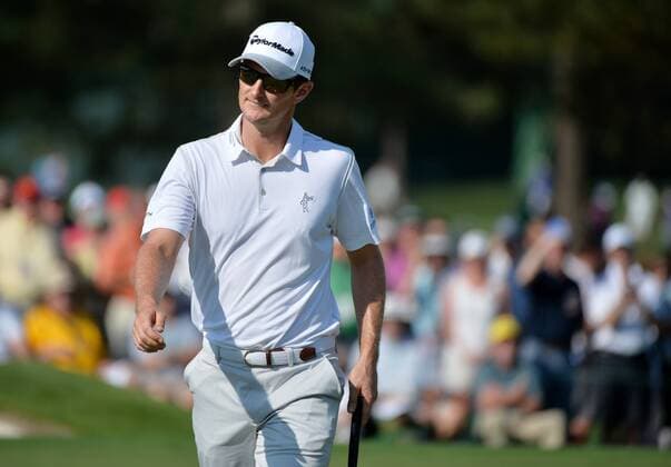 Justin Rose walks of of the second green in the first round of the 2015 Masters Tournament at Augusta National Golf Club in Augusta, Georgia on April 9, 2015.  MAS20150409191 KEVINxDIETSCH