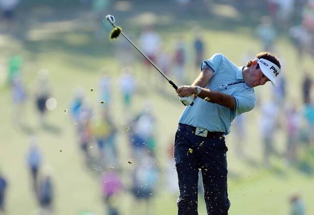 April 9, 2015 - Augusta, GA, USA - Bubba Watson hits in the 1 fairway during the first round at the Masters Golf Tournament, Thursday, April 9, 2015 in Augusta, Ga. Masters golf - ZUMAm67_