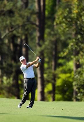 April 9, 2015 - Augusta, GA, USA - Tom Watson hits on the 8 fairway during the first round at the Masters Golf Tournament, Thursday, April 9, 2015 in Augusta, Ga. Masters golf - ZUMAm67_