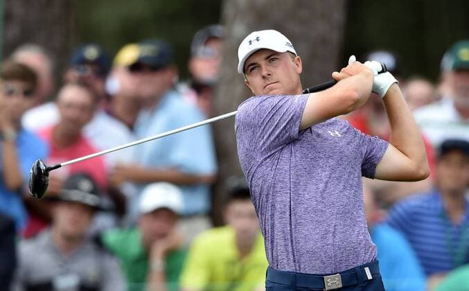 April 10, 2015 - Augusta, GA, USA - Jordan Spieth hits from the 16th tee during the second round of the Masters at Augusta National Golf Club on Friday, April 10, 2015, in Augusta, Ga. Masters day 2 - ZUMAm67_