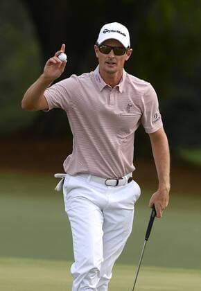 April 10, 2015 - Augusta, GA, USA - Justin Rose acknowledges the cheers of the gallery following his putt on the 18th green during the second round of the Masters at Augusta National Golf Club on Friday, April 10, 2015, in Augusta, Ga. Masters day 2 - ZUMAm67_