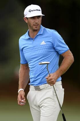 April 10, 2015 - Augusta, GA, USA - Dustin Johnson on the 18th green during the second round of the Masters at Augusta National Golf Club on Friday, April 10, 2015, in Augusta, Ga. Masters day 2 - ZUMAm67_