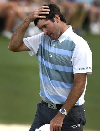 April 10, 2015 - Augusta, GA, USA - Bubba Watson leaves the 18th green during the second round of the Masters at Augusta National Golf Club on Friday, April 10, 2015, in Augusta, Ga. Masters day 2 - ZUMAm67_