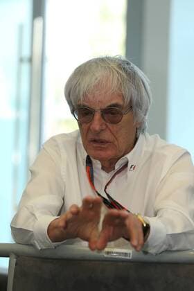Bernie Ecclestone, chief executive of the Formula One Group, speaks at an interview during the 2015 Formula 1 Chinese Grand Prix in Shanghai, China, 11 April 2015. Bernie Ecclestone interviewed during 2015 Formula 1 Chinese Grand Prix  20150411_27035