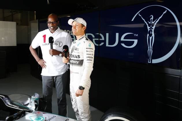 Motorsports: FIA Formula One World Championship WM Weltmeisterschaft 2015, Grand Prix of China, Edwin Corley Moses (USA), 6 Nico Rosberg (GER, Mercedes AMG Petronas Formula One Team), xHOCHxZWEIx