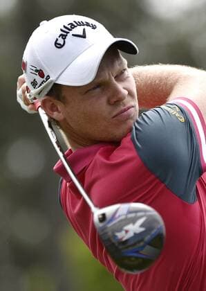 Danny Willett of England tees off on on hole 1 in the third round of the 2015 Masters Tournament at Augusta National Golf Club in Augusta, Georgia on April 11, 2015.  AUG20150411109 KEVINxDIETSCH