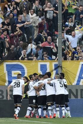 Db Parma 11 04 2015 - campionato di calcio serie A FC Parma vs Juventus Turin: Torjubel Jose Mauri 