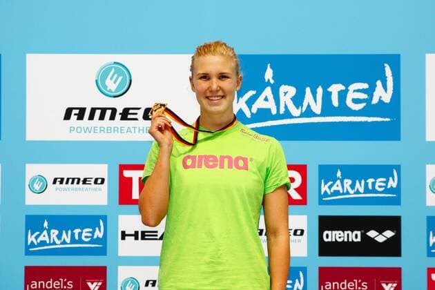 Deutsche Meisterin über 100-Meter Brust: Vanessa Grimberg (SVR Stuttgart), Deutsche Meisterschaften 2015, Schwimmen, 11.04.2015 EP_mht