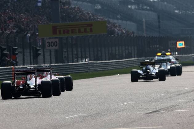 Motorsports: FIA Formula One World Championship WM Weltmeisterschaft 2015, Grand Prix of China, 7 Kimi Raikkonen (FIN, Scuderia Ferrari), 5 Sebastian Vettel (GER, Scuderia Ferrari), xHOCHxZWEIx