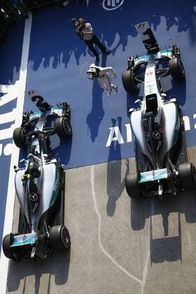 Motorsports: FIA Formula One World Championship WM Weltmeisterschaft 2015, Grand Prix of China, 44 Lewis Hamilton (GBR, Mercedes AMG Petronas Formula One Team), 6 Nico Rosberg (GER, Mercedes AMG Petronas Formula One Team), xHOCHxZWEIx