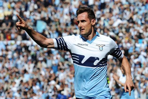 Miroslav Klose Lazio 2-0 Goal celebration Roma 12-04-2015 Stadio Olimpico, Football Calcio Serie A Lazio Roma - FC Empoli. Foto AndreaxStaccioli Insidefoto andreaxstaccioli