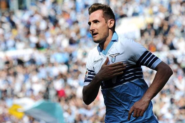 Miroslav Klose Lazio 2-0 Goal celebration Roma 12-04-2015 Stadio Olimpico, Football Calcio Serie A Lazio Roma - FC Empoli. Foto AndreaxStaccioli Insidefoto andreaxstaccioli