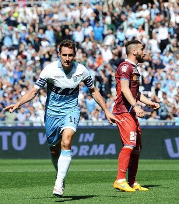 Miroslav Klose Lazio 2-0 Goal celebration Roma 12-04-2015 Stadio Olimpico, Football Calcio Serie A Lazio Roma - FC Empoli. Foto AndreaxStaccioli Insidefoto andreaxstaccioli