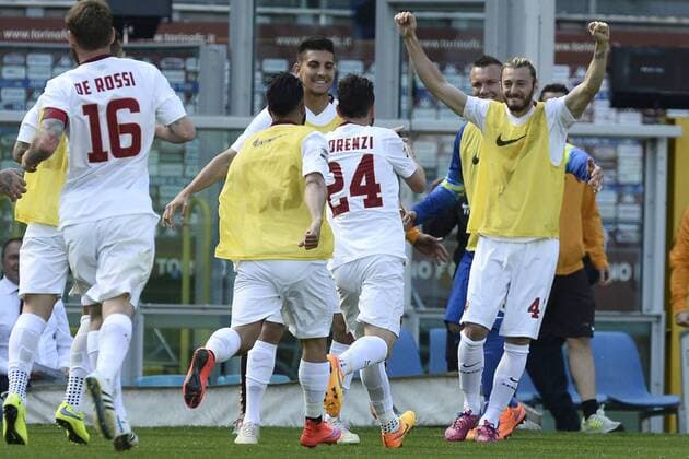 Db Torino 12 04 2015 - campionato di calcio serie A Torino-Roma foto Daniele Buffa Image nella foto: esultanza gol Alessandro Florenzi 