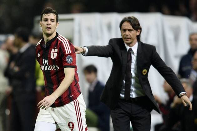 Aktuell Fußball, Italien, Serie A, AC Mailand - Sampdoria Genua Db Milano 12 04 2015 campionato di calcio serie A MilanSampdoria foto Daniele Buffa Image nella foto Mattia DestroFilippo Inzaghi 