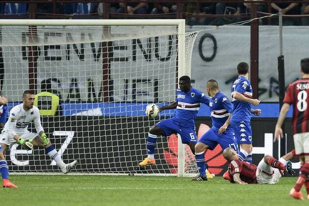 Db Milano 12 04 2015 - campionato di calcio serie A Milan-Sampdoria foto Daniele Buffa Image nella foto: gol Nigel De Jong 