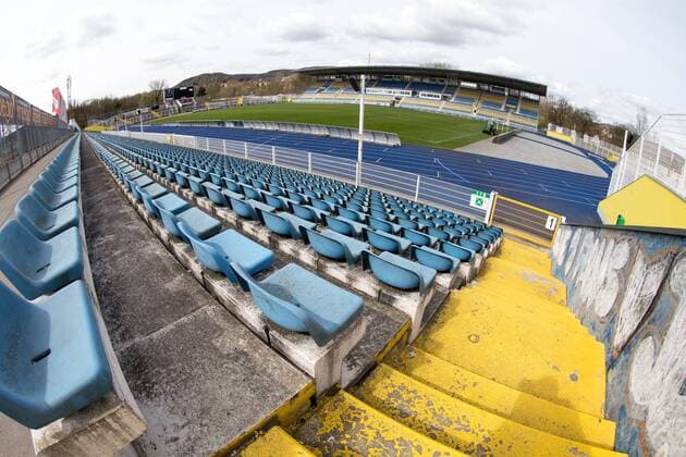 Jena , 130415 , Ernst-Abbe-Sportfeld, Heimspielstätte des FC Carl Zeiss Jena und des FF USV Jena