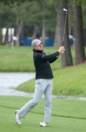 April 16, 2015 - Hilton Head Island, SC, USA - Jordan Spieth hits from the 10th fairway during the first round of the RBC Heritage Presented by Boeing on Thursday, April 16, 2015, at Harbour Town Golf Links in Sea Pines on Hilton Head Island, S.C. RBC Heritage Presented by Boeing - ZUMAm67_