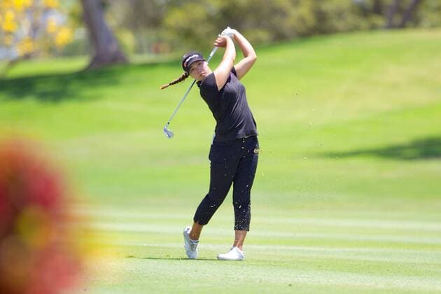 April 17, 2015 - Rebecca Lee-Bentham hits her approach on the 18th during the third round of the Lotte Championship presented by Hershey at Ko Olina Golf Club in Kapolei, HI LPGA Golf Damen Golf 2015: Lotte Championship APR 17 - ZUMAc04_