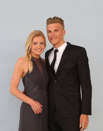 Erfurt - Ball des Thüringer Sports 17.04.15 , Erfurt, Messehalle, Ball des Thüringer Sports, Veranstalter LSB und Sporthilfe, die erfolgreichsten Thüringer Sportler werden geehrt im Bild: Radsportler Marcel Kittel mit Freundin Tess von Piekartz