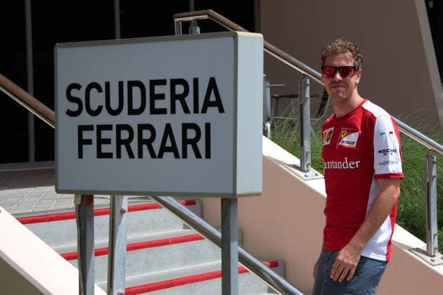 FORMULA 1 - Bahrain GP SAKHIR,BAHRAIN,18.APR.15 - MOTORSPORTS, FORMULA 1 - Grand Prix of Bahrain, Bahrain International Circuit, qualifying. Image shows Sebastian Vettel (GER Ferrari). GEPAxpictures xFritzxMueller 