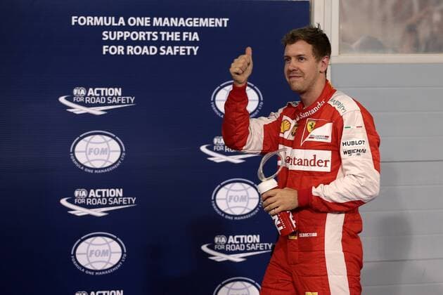 18.04.2015 - Qualifying, 2nd position Sebastian Vettel (GER) Scuderia Ferrari SF15-T Bahrain Grand Prix, Sakhir 16 - 19 April 2015 