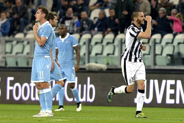 Esultanza Leonardo Bonucci Tor 2-0, goal celebration, delusione Lazio Serie A Juventus Turin - Lazio Rom filippoxalfero