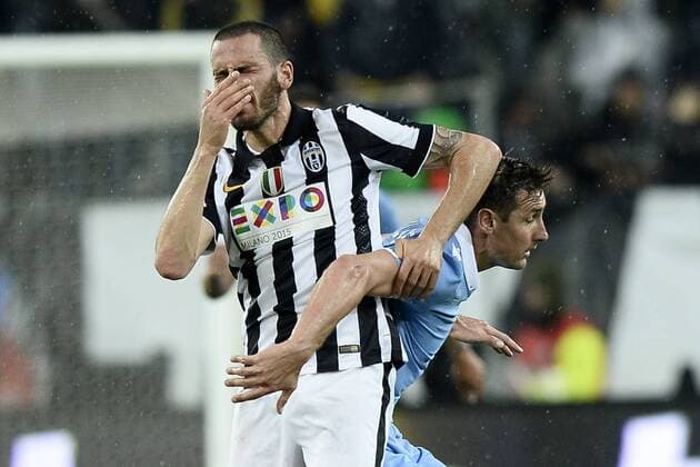 Serie A Juventus Turin - Lazio Rom Miroslav KloseLeonardo Bonucci 
