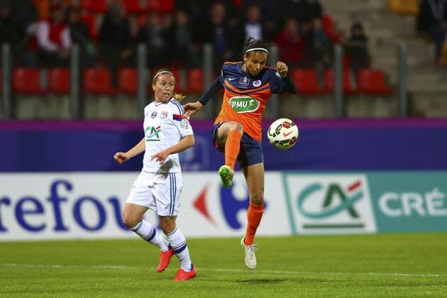 Camille ABILY (OL) VS Genessee Daughetee (MHSC) FOOTBALL : Montpellier HSC vs Olympique Lyon - Feminine - Finale Coupe de France - 18 04 2015 GwendolineLeGoffx 