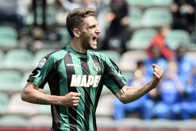 Reggio Emilia 19 04 2015 - campionato di calcio serie A US Sassuolo Calcio - FC Torino; esultanza gol Domenico Berardi 