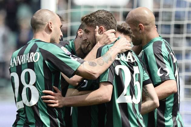 Reggio Emilia 19 04 2015 - campionato di calcio serie A US Sassuolo Calcio - FC Torino; esultanza gol Domenico Berardi 