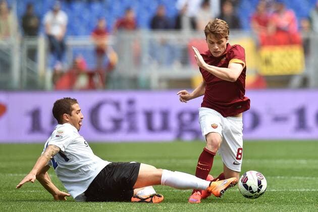 Carlos Carmona Atalanta, Adem Ljajic Roma Roma 19-04-2015 Stadio Olimpico, Football Calcio Campionato Italiano Serie A AS Roma - FC Atalanta Bergamo Foto AndreaxStaccioli Insidefoto andreaxstaccioli