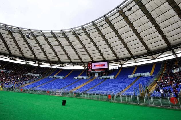 IPP20150419 Football - soccer: Serie A, AS Rom - Atalanta Bergamo, empty stands after ban (Hinweis: Verwendung nur in Deutschland - only Germany) xHOCHxZWEIx xItalyxPhotoxPressx 