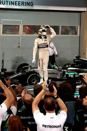 FORMULA 1 - Bahrain GP SAKHIR,BAHRAIN,19.APR.15 - MOTORSPORTS, FORMULA 1 - Grand Prix of Bahrain, Bahrain International Circuit. Image shows Lewis Hamilton (GBR Mercedes GP). GEPAxpictures xFritzxMueller 
