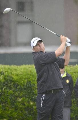 April 19, 2015 - Hilton Head, SC, USA - Bo Van Pelt tees off on the first hole during the final round of the RBC Heritage Presented by Boeing on Sunday, April 19, 2015, at Harbour Town Golf Links on Hilton Head Island, S.C. RBC Heritage final round - ZUMAm67_