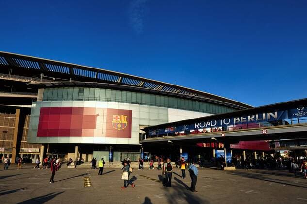 Fußball, Stadiongeschichte FC Barcelona Aktuell Fußball, Champions League, FC Barcelona, Camp Nou vor dem Spiel 21 04 2015 AnthonyBIBARD FEP Panoramic 