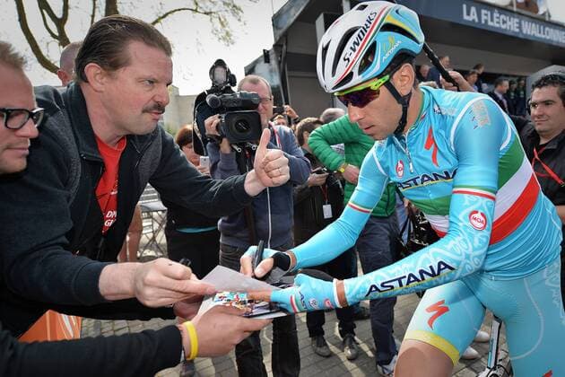 - HUY, BELGIUM: Italian Vincenzo Nibali of Astana Pro Team pictured at the start of the 79th edition of the La Fleche Wallonne cycling race (Waalse Pijl - Walloon Arrow), 205,5km from Waremme to Huy, Wednesday 22 April 2015. DAVIDxSTOCKMAN  x04609457x