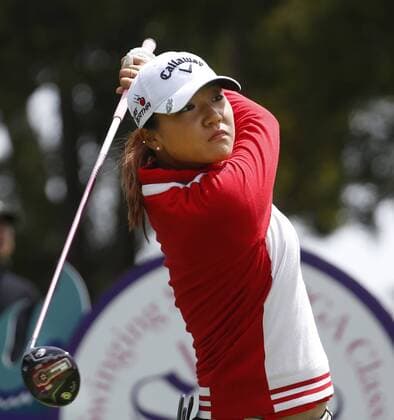 April 23, 2015 - Daly City, CA, USA - Lydia Ko tees off on the 7th hole during the first round of the Swinging Skirts LPGA Golf Damen Classic at Lake Merced Golf Club in Daly City, Calif., on Thursday, April 23, 2015. Swinging Skirts LPGA Classic at Lake Merced Golf Club - ZUMAm67_